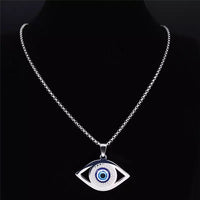 Unisex Stainless Steel Eye Pendant Necklace