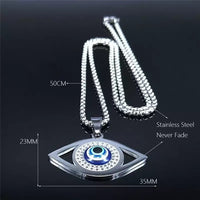 Unisex Stainless Steel Eye Pendant Necklace