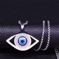 Unisex Stainless Steel Eye Pendant Necklace