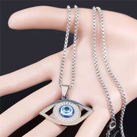 Unisex Stainless Steel Eye Pendant Necklace