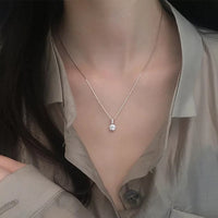 925 Sterling Silver Plated Drop Necklace