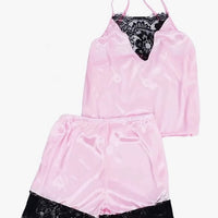 Women Lace Sleeveless Strap Sleepwear Set