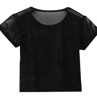 Summer Women Short Sleeve Hollow Out Top