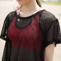 Summer Women Short Sleeve Hollow Out Top