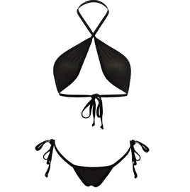 Women Tow Piece Swimsuit High Cut Backless Bikini