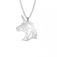 Unisex Stainless Steel Unicorn Pendant Necklace