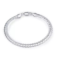 925 Silver Plated Unisex 5mm Snake Bracelet