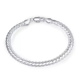 925 Silver Plated Unisex 5mm Snake Bracelet