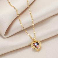 Luxury Stainless Steel Zircon Crystal Necklace