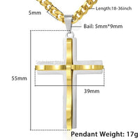 Unisex Stainless Steel Cross Necklace