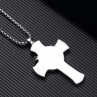 Vintage Stainless Steel Jesus Cross Pendant Necklace