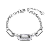 Stainless Steel CZ Crystal Chain Bracelet