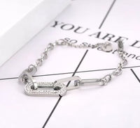 Stainless Steel CZ Crystal Chain Bracelet