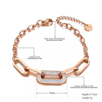 Stainless Steel CZ Crystal Chain Bracelet