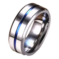 Unisex Stainless Steel 8mm Casual Ring