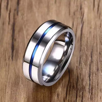 Unisex Stainless Steel 8mm Casual Ring