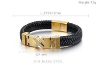 Stainless Steel Leather Elegant Bracelet For Men