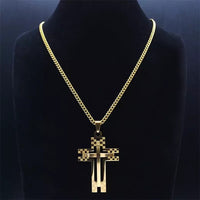 Unisex Stainless Steel Big Cross Necklace