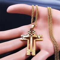 Unisex Stainless Steel Big Cross Necklace