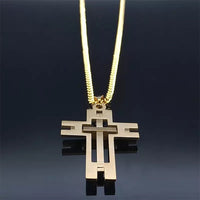 Unisex Stainless Steel Big Cross Necklace