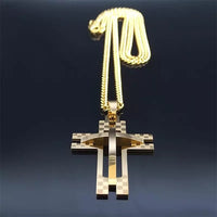 Unisex Stainless Steel Big Cross Necklace