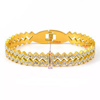 Women Full Zirconia Stainless Steel Hollow Bracelet