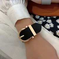 Punk Style Adjustable Wide PU Leather Bracelet