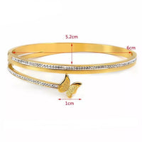 Women Stainless Steel Butterfly Bangle Bracelet