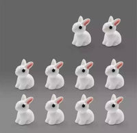 10 Pcs White Micro Bunny Home Decoration