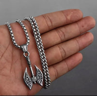 Stainless Steel Viking Axe Pendant Necklace