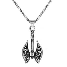 Stainless Steel Viking Axe Pendant Necklace