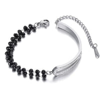 Women Stainless Steel Crystal Charm Bracelet