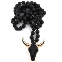 Unisex Fashion Bohemian Long Skull Pendant Necklace