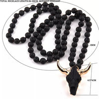 Unisex Fashion Bohemian Long Skull Pendant Necklace