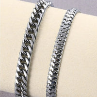 2Pcs Stainless Steel Men Bracelet