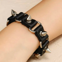 Unisex Spike Decor Leather Bracelet