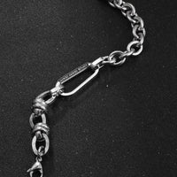 Men Stainless Steel Letter Detail Chain Bracelet