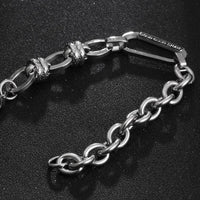 Men Stainless Steel Letter Detail Chain Bracelet