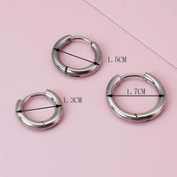 3Pcs Stainless Steel Unisex Hoop Earring