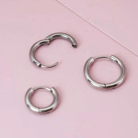 3Pcs Stainless Steel Unisex Hoop Earring