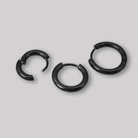 3Pcs Stainless Steel Unisex Hoop Earring