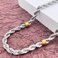 Two Tone Stainless Steel Chain Necklace #3