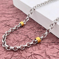 Two Tone Stainless Steel Chain Necklace #4