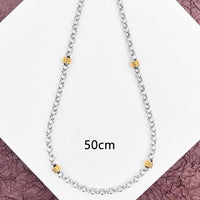 Two Tone Stainless Steel Chain Necklace #4