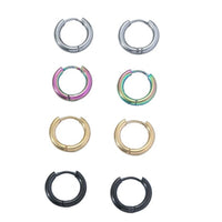 4 Pair 4 Colors Unisex Hoop Earring