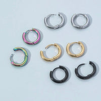 4 Pair 4 Colors Unisex Hoop Earring