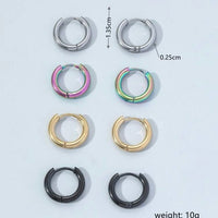 4 Pair 4 Colors Unisex Hoop Earring