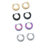 4 Pairs 4 Colors Stainless Steel Hoop Earring