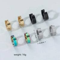 4 Pairs 4 Colors Stainless Steel Hoop Earring