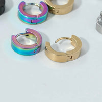 4 Pairs 4 Colors Stainless Steel Hoop Earring